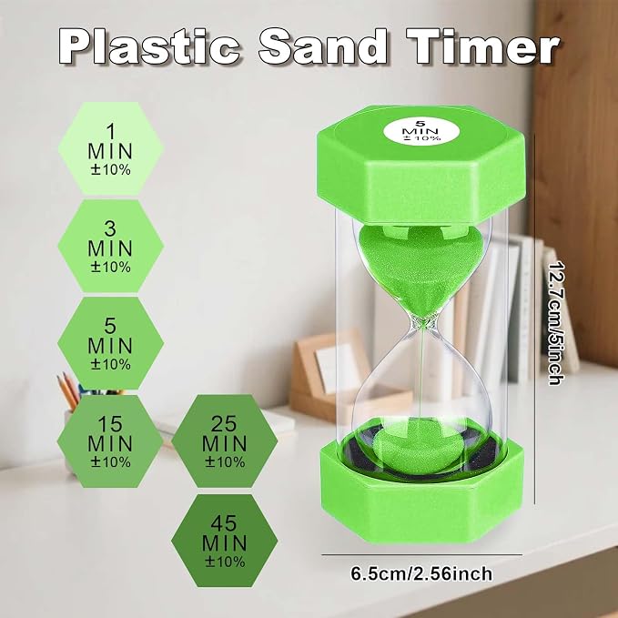 Hourglass 45 Minute Sand Timer, Colorful Hour Glass Sandglass - Image 3