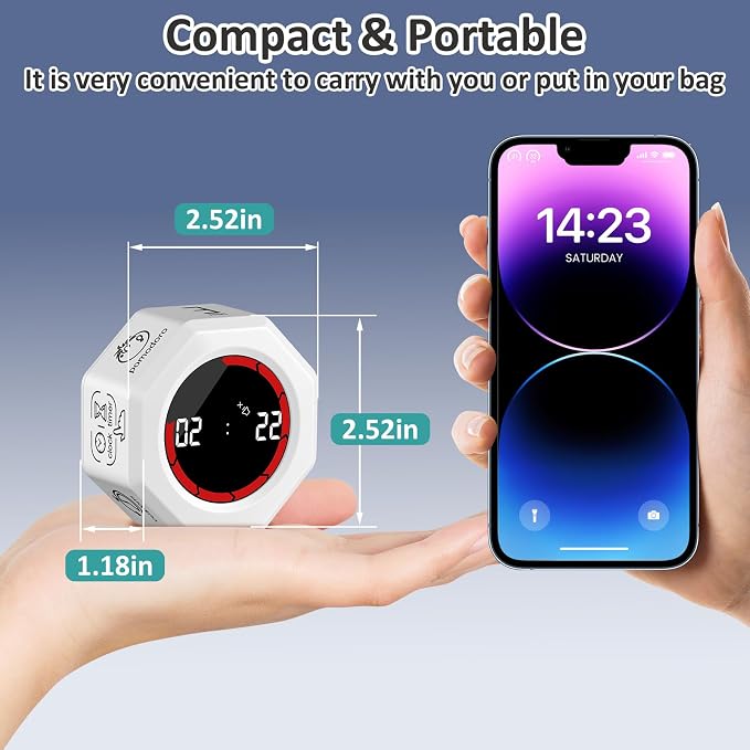 Rechargeable Pomodoro Timer, Magnetic Kitchen Timer - Image 5
