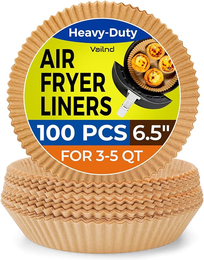 Vailnd 100Pcs 6.5 Inch Round Air Fryer Liners Disposable for 3-5QT by Vailnd