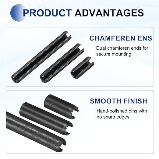 MECCANIXITY 25Pcs Slotted Split Roll Pins 3/10 Inch Dia. 1-4/5 Inch Length 65Mn - Image 3