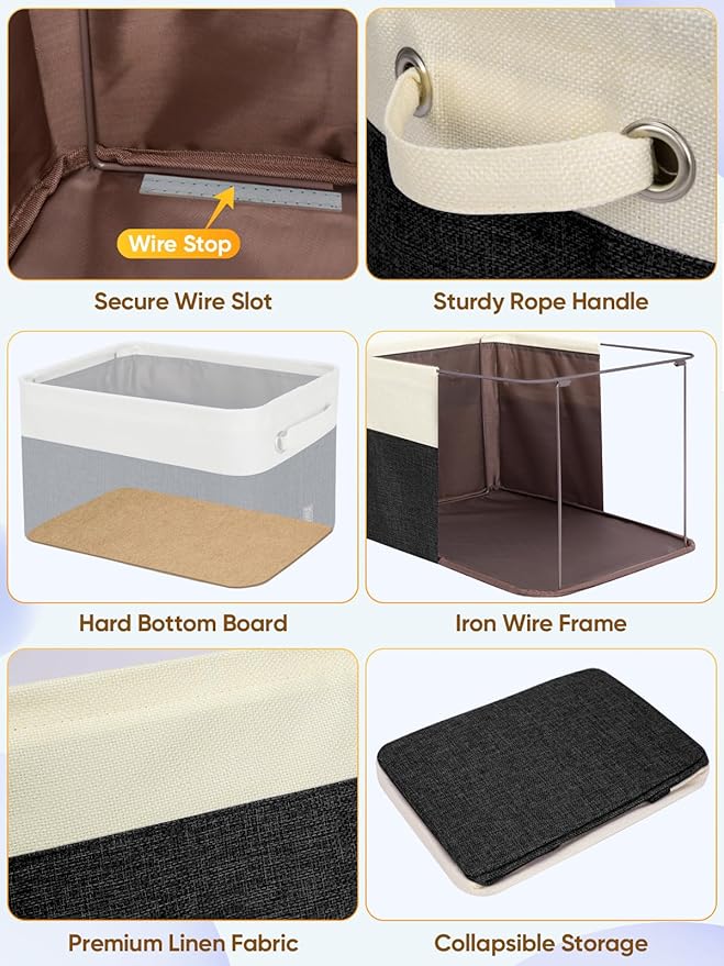 BALEINE 3 Pack Fabric Closet Storage Bins - Image 6