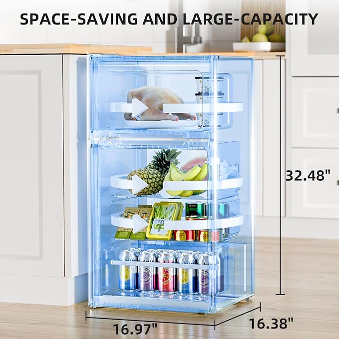 Antarctic Star Compact Mini Fridge with Freezer,Double Door with Adjustable Thermostat,Small Fridge Removable Shelves for Dorm/Office,2.5 Cu.Ft,WHITE - Image 4