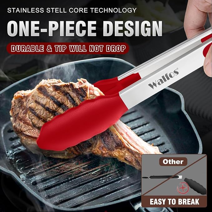 Walfos Silicone Tongs for Cooking - Image 2