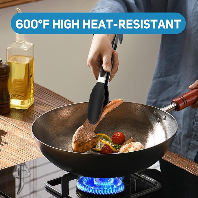 Tongs for Cooking, 600ºF High Heat-Resistant Stainless Steel Kitchen Tongs - Image 8