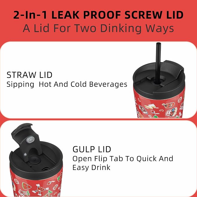 BJPKPK 26oz Tumbler With lid And Straw Stainless Steel Travel Coffee Mug Insulated Tumblers Cups,Passionate Red - Image 3