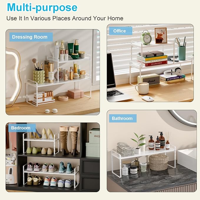 15.5 to 25.5 Inch Kitchen Cabinet Shelf Organizers, Adjustable Kitchen Counter - Image 8