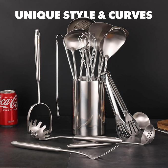 18/10 Stainless Steel Cooking Utensils Set - Image 3