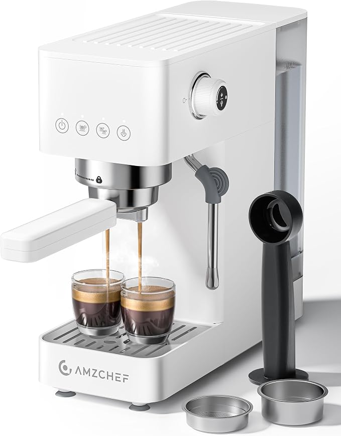 AMZCHEF Compact Espresso Machine 20 Bar, Americano, Latte & Cappuccino by AMZCHEF