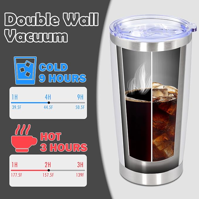 20oz Tumbler Bulk Stainless Steel Tumbler Cup with Lid Vacuum Insulated Double Wall Travel Mug, Durable Powder Coated Travel Coffee Tumbler Mug for Hot & Cold Drinks, White,8 Pack - Image 5