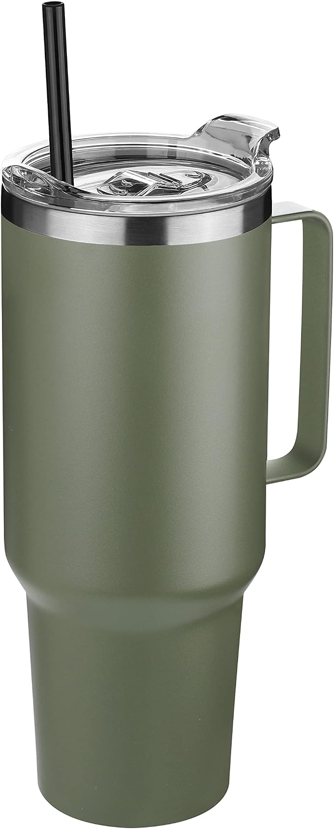 HASLE OUTFITTERS 40 oz Stainless Steel Tumbler with Handle, Vacuum Insulated Tumblers Bulk, Reusable Double Wall Travel Coffee Mug, Durable Powder Coated Water Bottle(Army Green, 1) by HASLEOUTFITTERS