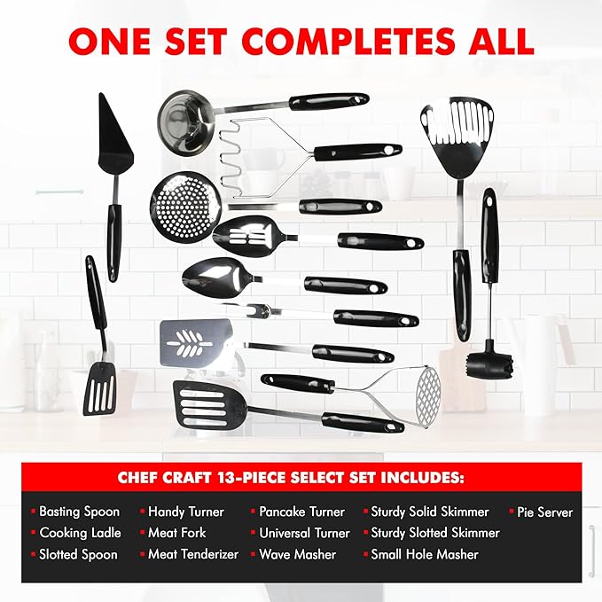 Chef Craft Select Slotted Sturdy Skimmer, 13 inch, Stainless Steel - Image 5