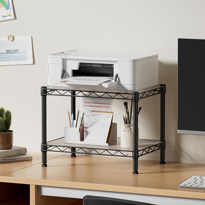 SINGAYE 2 Small Shelves Kitchen Storage Shelf Wire Shelving Unit Metal Shelf - Image 8