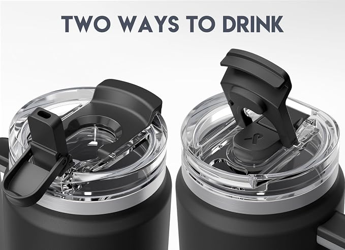 Meoky 40 oz Tumbler with Handle and Straw, Insulated Tumbler with Lid and Straw, Stainless Steel Travel Mug, Keeps Cold for 34 Hours, 100% Leak Proof, Fits in Car Cup Holder (Night) - Image 6