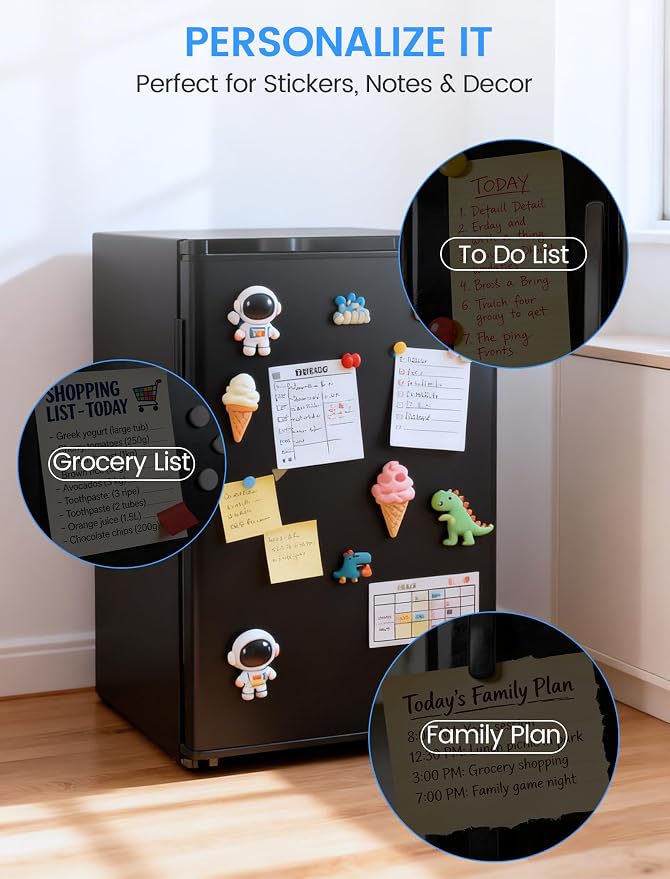 COWSAR 4.4 Cu.Ft Mini Fridge without Freezer for Bedroom, Black | Single Reversible Door, Adjustable Thermostat, Energy Saving, Removable Glass Shelves, Small Refrigerator for Office Dorm - Image 6