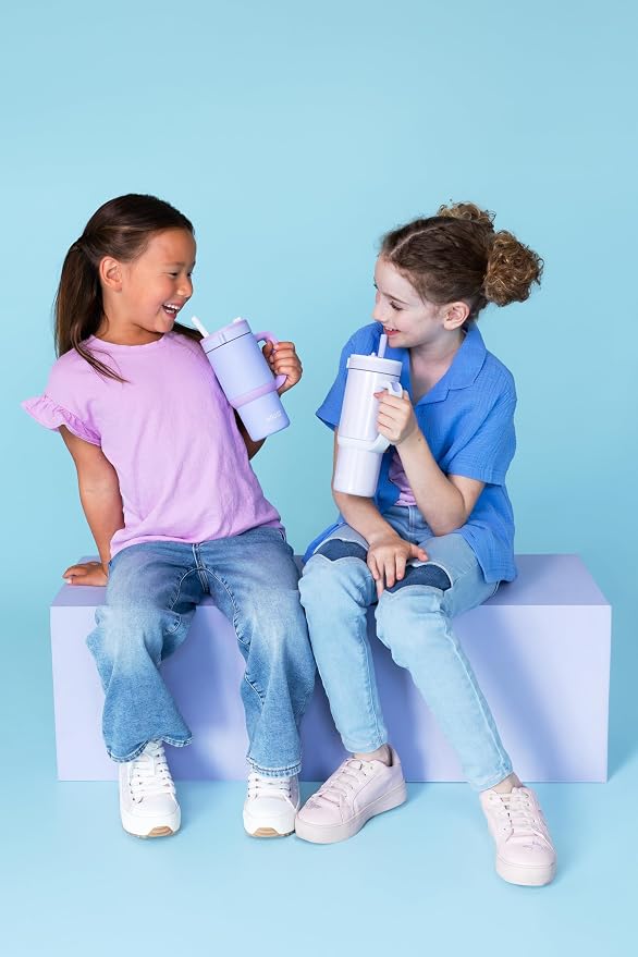 Ello Oasis 14oz Stainless Steel Toddler Tumbler with Handle & Retracting Straw, 100% Leakproof, Double-Wall Vacuum Insulated, Kids Water Bottle for School, BPA Free, Dishwasher Safe, Lavender Fields - Image 8