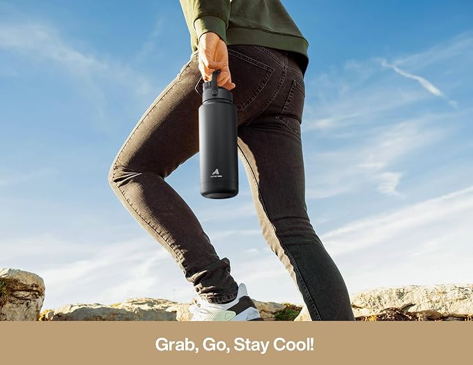POWCAN 40 oz Insulated Water Bottle with 2-in-1 Straw and Spout Lid, Keep Cold 24H, Leak-Proof, BPA-Free, Double Wall Stainless Steel Water Bottle for Sports, Gym, Travel, and School (Mousse) - Image 7
