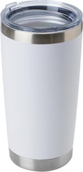 DOMICARE 20oz Stainless Steel Tumbler Bulk with Lid, Double Wall Vacuum Insulated Travel Mug, Powder Coated Coffee Cup, Powder White, 1 Pack by VisittheDOMICARE