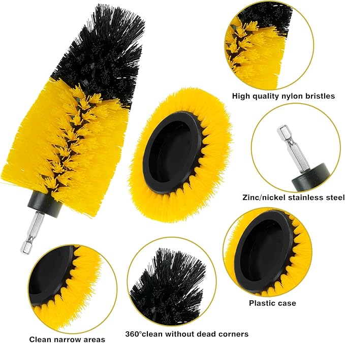8 Pcs Drill Brush Attachment Set, Power Cleaning Scrub Brush Kit - Image 3