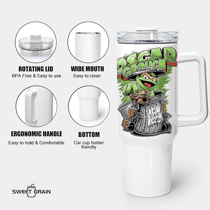 sweet grain 40 oz Sublimation Tumbler with Handle and Straw(12 Pack) Stainless Steel Double Wall Vacuum Insulated Travel Mug Cup Tumblers Bulk Sublimation Blank - White & Black - Image 4