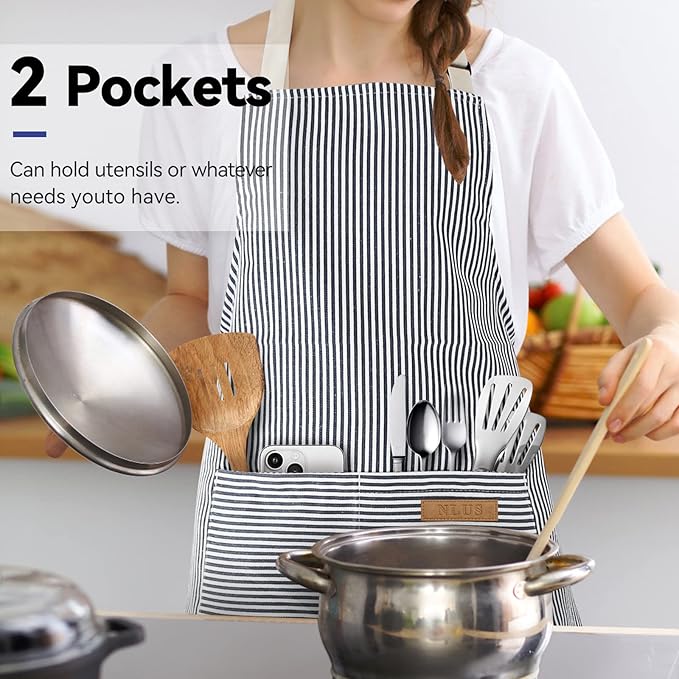 NLUS 2 Pack Cooking Aprons for Women - Image 6