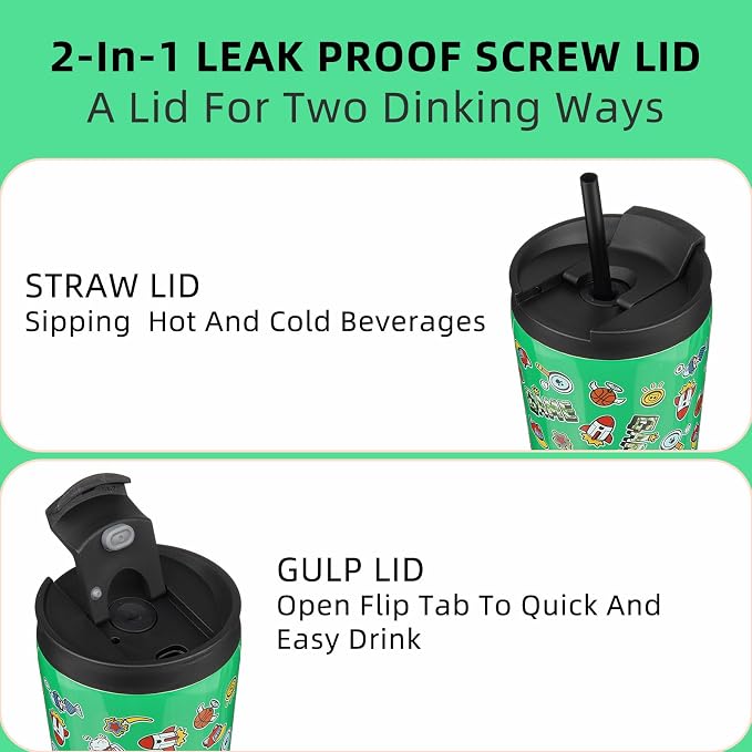 BJPKPK 22oz Stainless Steel Insulated Tumbler With lid And Straw Travel Coffee Thermal Tumblers Cup For Women And Men,Game - Image 3