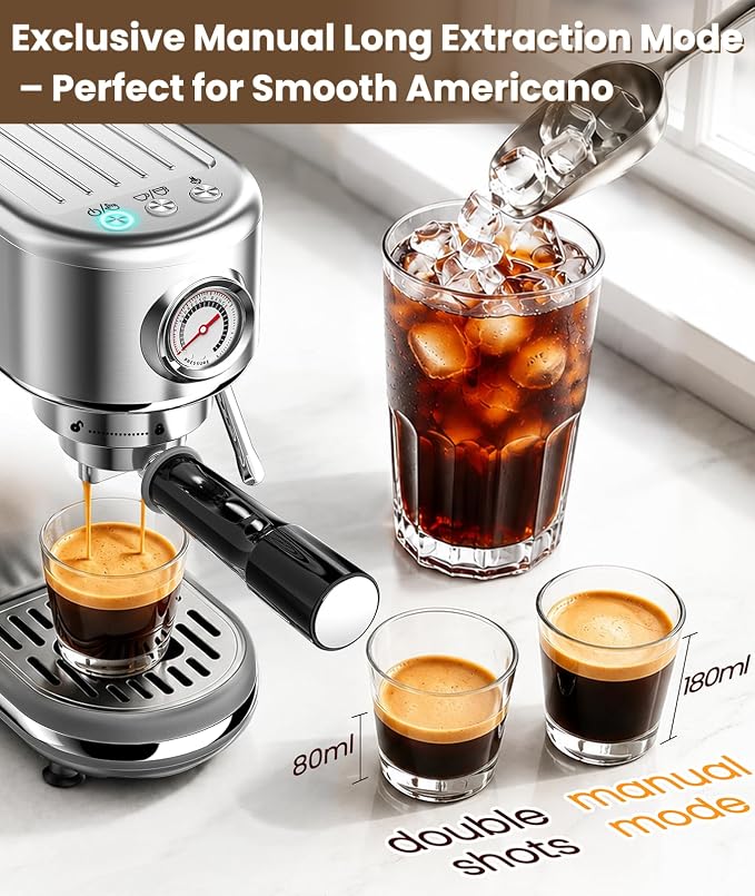 atatix Espresso Machine with Milk Frother, 20 Bar Pressure Espresso Maker - Image 5