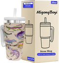 20-OZ Insulated Water Bottle,Insulated Stainless Steel Tumbler,Reusable Cold Drink Thermos,BPA-Free, Double-Wall Stainless Steel Water Bottle (Cream-Dinosaur, 20, Fluid Ounces) by Unknown