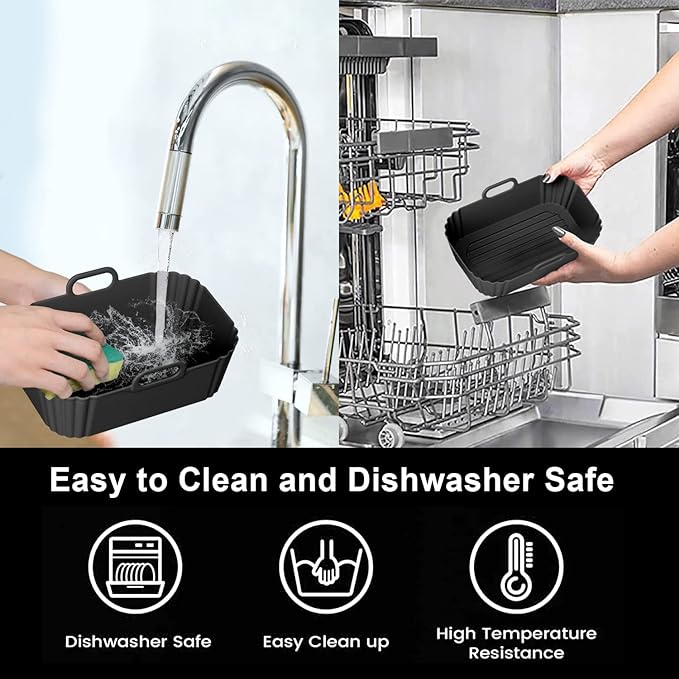 Silicone Air Fryer Liners 2 Pack for Ninja 8-10 QT Dual Air Fryers - Image 5