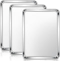 E-far Stainless Steel Baking Sheets Set of 3, 12.4” x9.7” Baking Cookie Sheets by E-far