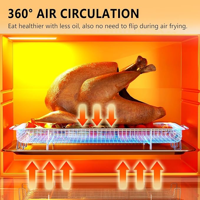 Air Fryer Basket for Oven, 3 Set Stainless Steel Oven Air Fryer Basket and Tray - Image 3