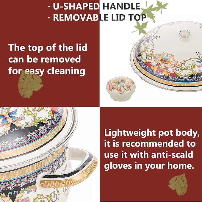 Retro Flower Enamel Stockpot - Image 6