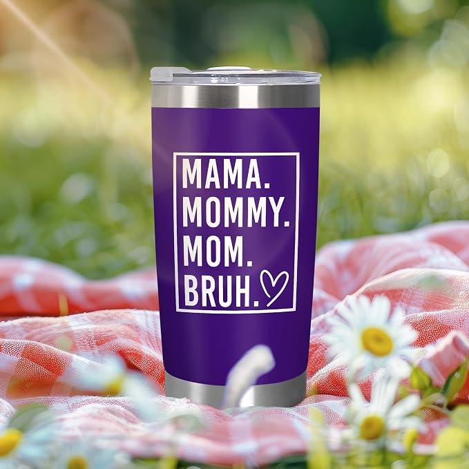 TEEZWONDER Mom Birthday Gifts from Daughter Son - Stainless Steel Insulated Coffee Tumbler with Lid 20 oz - Mothers Day Birthday Gifts for Mom Mama Mother in Law Stepmom, Funny Tumblers for Women - Image 6
