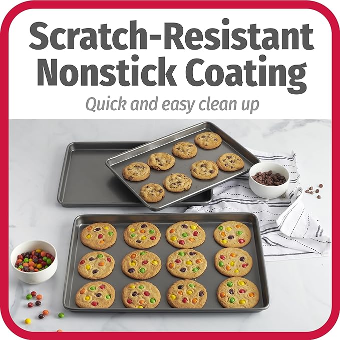 GoodCook Everyday Nonstick Baking Sheet Set, 3 Pack Includes Small Medium and - Image 5