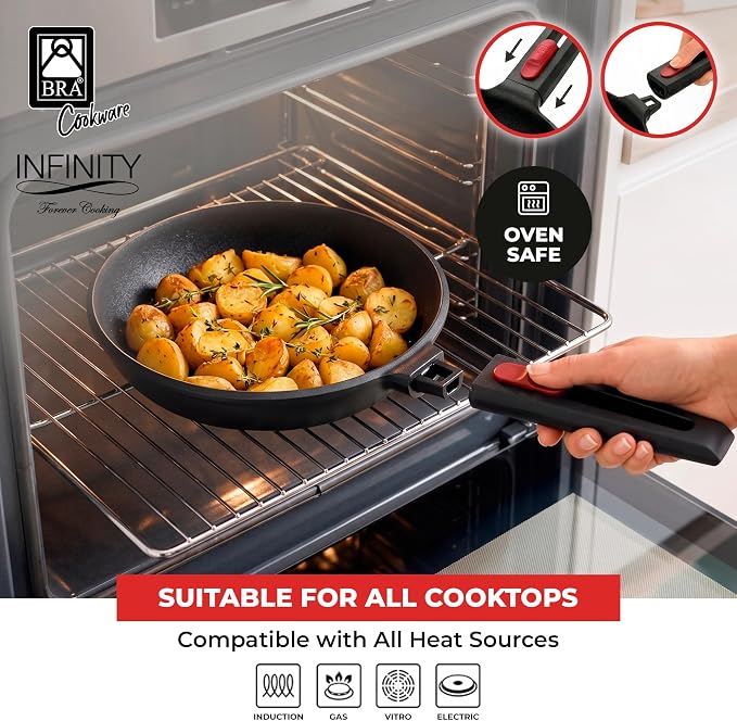 BRA COOKWARE Infinity Nonstick Frying Pan | 9.5-Inch Cast Aluminum Skillet | - Image 5