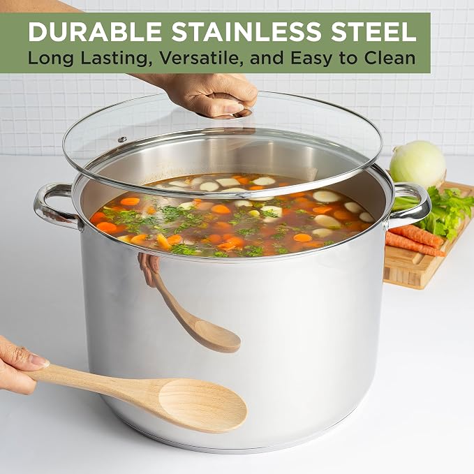 Ecolution Stainless Steel Stock Pot, Encapsulated Induction Ready Cooking Pot - Image 2