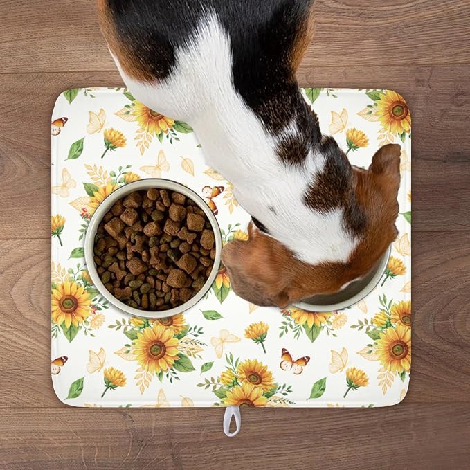 Sunflower Dish Drying Mat for Kitchen Counter Summer Yellow Floral Microfiber - Image 9