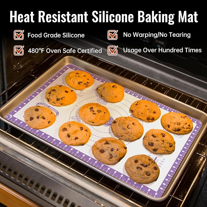 Silicone Pastry Mat with 10 Useful Recipes, Silicone Baking Mat - Image 5
