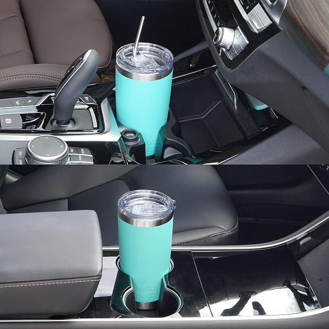 WETOWETO 20oz Insulated Stainless Steel Tumbler, Double Wall Vacuum Leak-proof Travel Coffee Mug, Powder Coated Water Cup (Cyan, 1 Pack) - Image 6