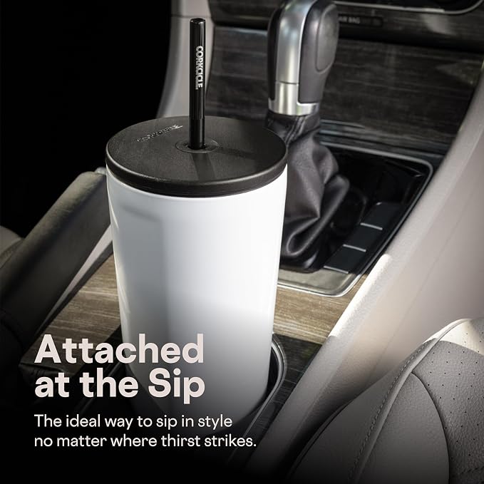 Corkcicle Cold Cup - Triple Insulated Tumbler with Straw - 12 Hours Cold - Leak-Resistant Lid - Easy Grip - Non-Slip Bottom - Summer Drinkware Gift - Keeps Drinks Ice Cold - 24 oz - Ice Breaker - Image 6