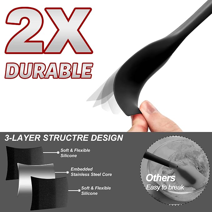 Anaeat Heat Resistant Silicone Spatula Set of 8 - Image 4
