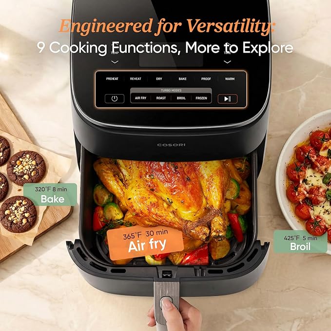 Cosori TurboBlaze Air Fryer, 9-in-1, 6 Qt, PFAS-Free Ceramic Coating - Image 3