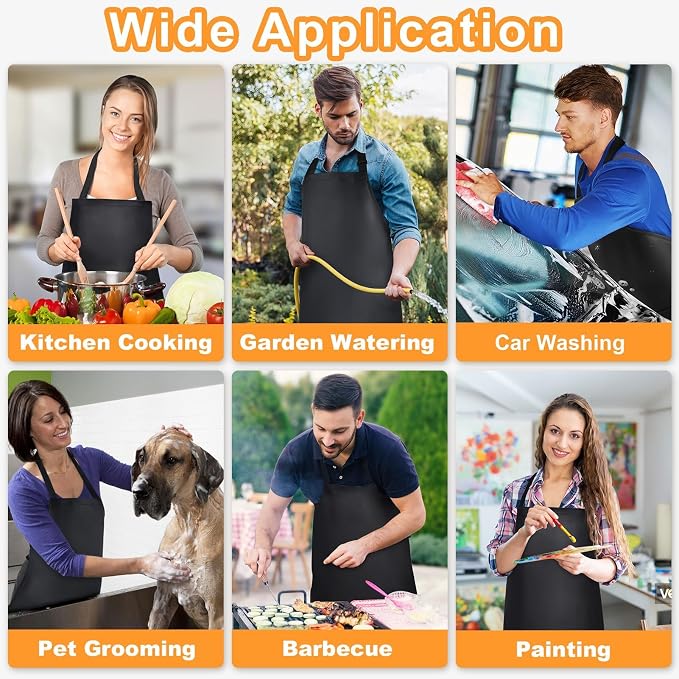 Gotega Waterproof Rubber Vinyl Apron Adjustable Dishwasher Apron - Image 6