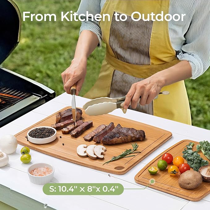 Keechee Dishwasher Safe Bamboo Cutting Boards Durable Lightweight Wood Cutting - Image 5
