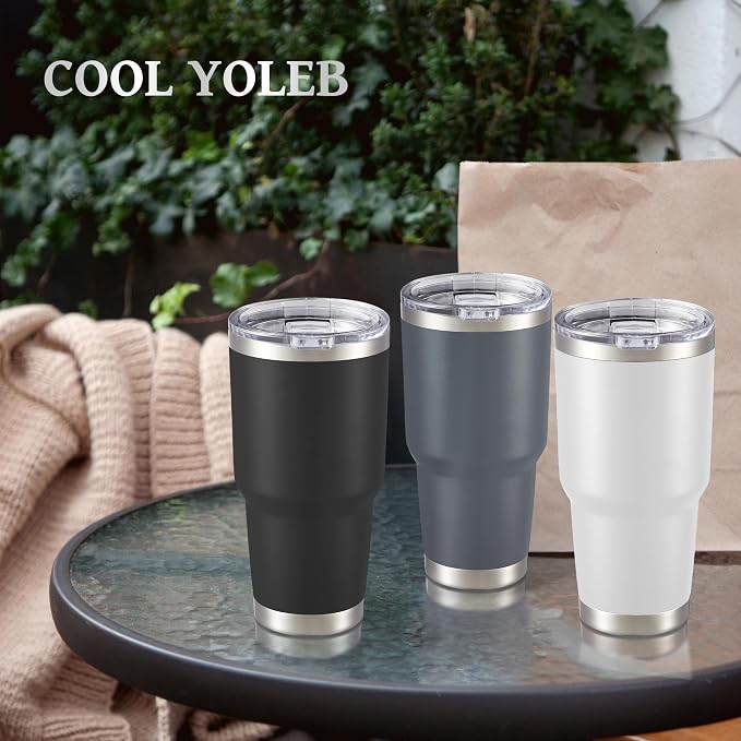 30 oz Tumbler with Lid Stainless Steel Tumblers Bulk Vacuum Insulated Cup Reusable Powder Coated Travel Mug Double Wall Leak Proof Cups Keep Cold Drinks for 12 Hours Gray, Set of 8 - Image 6
