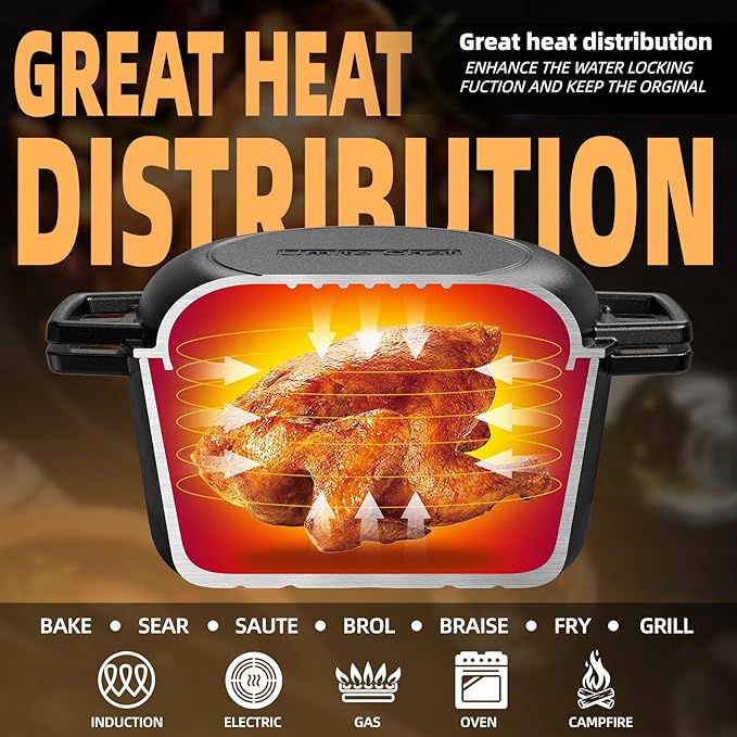 Cast Iron Dutch Oven Pot with Skillet Lid – Pre-Seasoned – Skillet Lid Cooking - Image 4