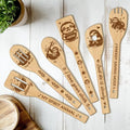CUTHOLLOW 6PCS Sloths Wooden Kitchen Cooking Utensil Set, 11.9in Non Toxic by CUTHOLLOW