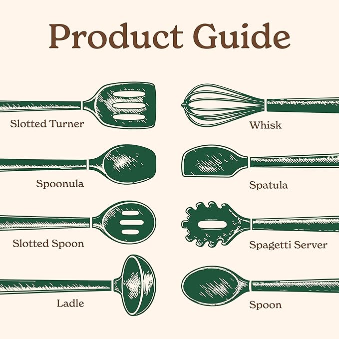 Country Kitchen Non Stick Silicone Utensil Set - Image 3