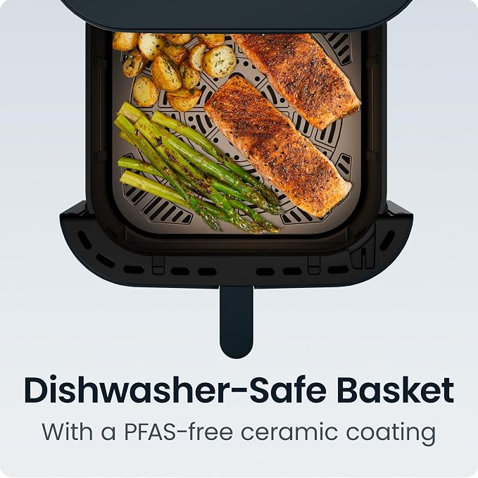 Chefman Crispinator Air Fryer 6-in-1 with 8 Qt capacity, 450°F Max Temp with TurboFry Pro Technology for Fast and Even Results, Viewing Window, Nonstick Ceramic Basket - Image 8