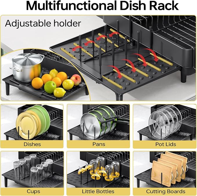 Urackify Dish Drying Rack for Kitchen Counter, 304 Stainless Steel Dish Rack - Image 5