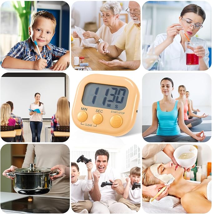 Weewooday 12 Pcs Digital Kitchen Magnetic Timer Bulk Classroom Count up - Image 6